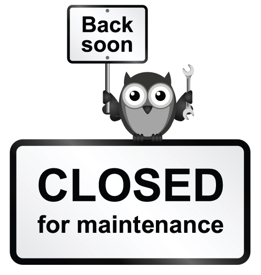 Annual Maintenance Closure Monday & Tuesday (Nov. 18 & 19, 2019) - Blue